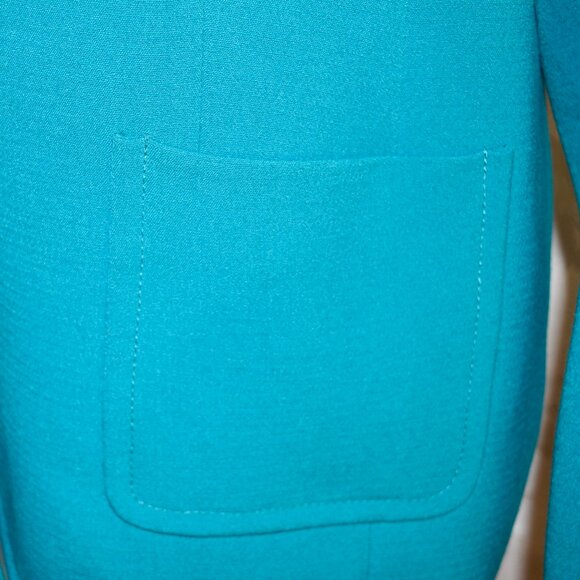 Coldwater Creek Size 16 Teal Cosmopolitan Crepe One-Button Blazer - Picture 6 of 8